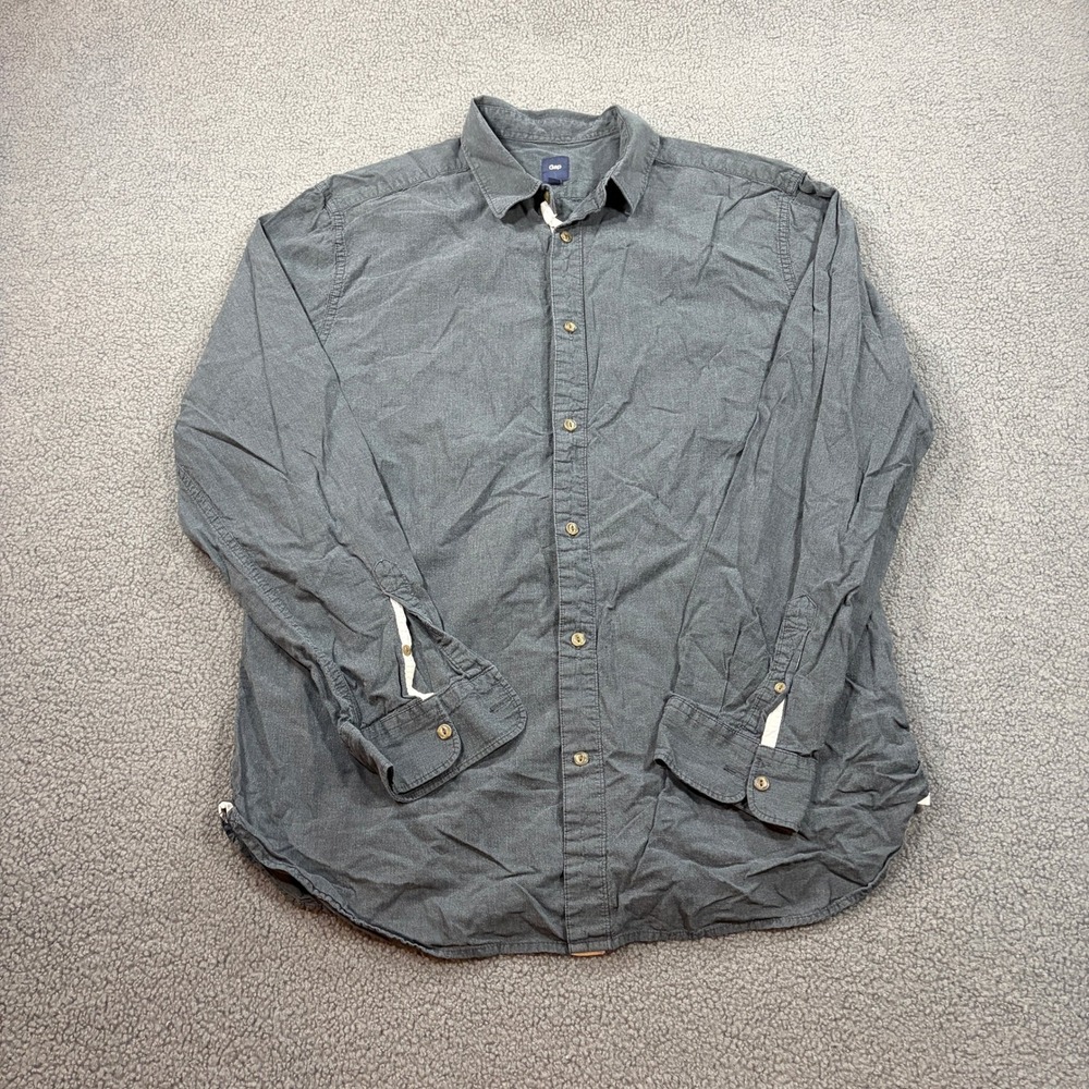 Gap Button Down Shirt Mens XL Gray Long Sleeve 852609-00 Cotton Casual